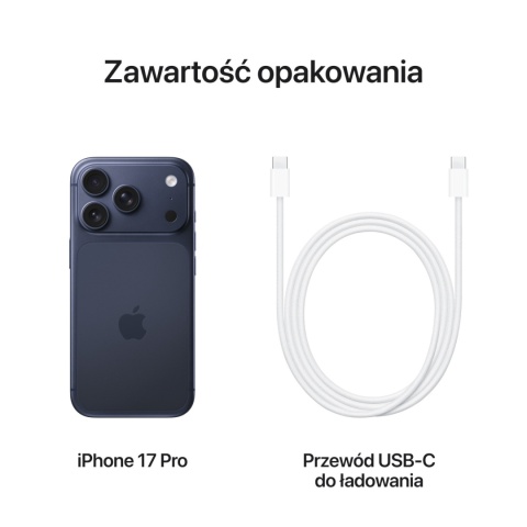 Smartfon Apple iPhone 17 Pro 256GB 6.3" 120Hz Głębinowy błękit
