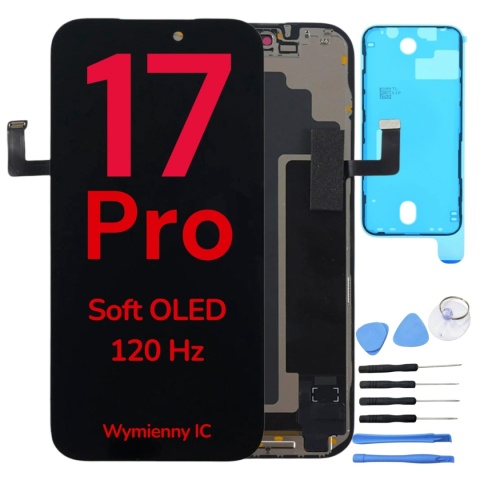 Wyświetlacz Soft OLED 120 Hz Apple iPhone 17 Pro Gratis narzędzia wklejka LCD Ekran z wymiennym IC